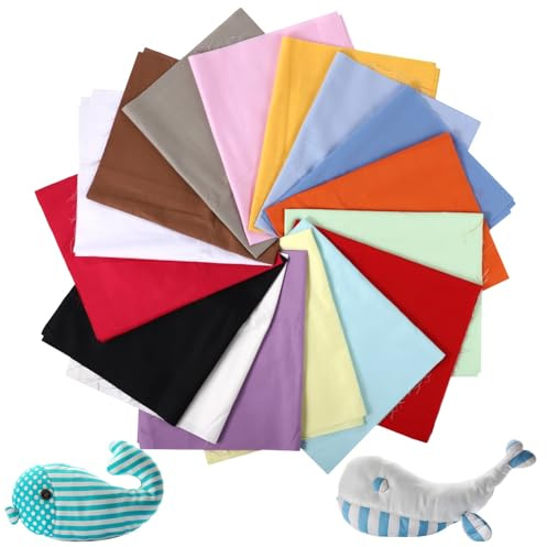 yeeplant 32 Pcs Cotton Fabric Bundle, 18X22 in Solid Color Quilting Precut, Craft Sewing Material for DIY Patchwork