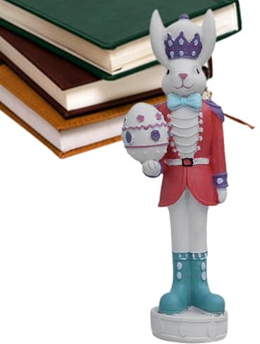 Easter Nutcracker Bunny - Resin Colorful Traditional Holiday Ornament | Holiday Decoration Rabbit Nutcracker,for Spring Mantel Shelf Entryway Home Display