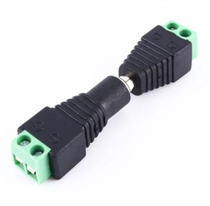 Connettore di Alimentazione Dc 5 Maschi e 5 Femmine Nero 12v | Morsetto a Vite Pvc e Installazione Semplice Parti Elettriche Registratore Elettronico e Strisce LED Rgb