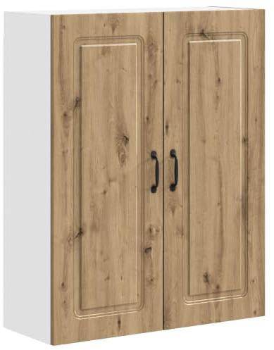 LoogCape Köksväggskåp, Kalmar Artisan-ek trämaterial 80 x 31 x 100 cm, 2 dörrar, 3 hyllfack, lagringsutrymme för köksredskap, förvaring för inomhusbruk