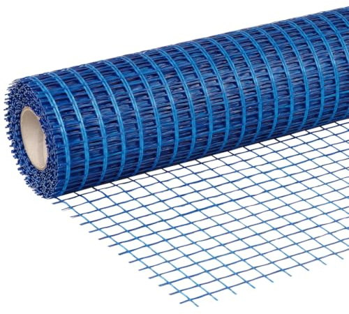 Rete in fibra di vetro 145 g/m², rete per rinforzo di pavimenti e pavimenti, rotolo da 1,1 x 50 m, rinforzo per calcestruzzo e malta, alta resistenza agli alcali, riduce le crepe