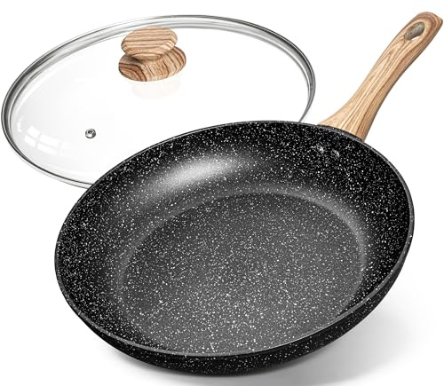 MICHELANGELO Nonstick 12in Frying Pan with Stone Coating, Bakelite Handle, Induction Compatible