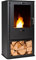 blumfeldt Chimenea de etanol Fiamme Cantal - Quemador de acero inoxidable con 1,2 L de volumen, hasta 6 horas de autonomía y combustión sin residuos, compartimento inferior para leña, negro