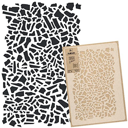 NAKLEO Stencil per Pittura 43x64cm, Legna Rivestire Terrazzo Modello per Pareti Grandi Dimensioni, Plastica e Riutilizzabile Fai Da Te Artigianato Decorazioni Casa, Muro Legno Tessuto Mobili