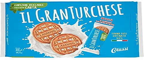 Il GranTurchese - Biscotti Frollini con Buchi, Farina Italiana, Packaging con Carta Certificata FSC da 400g, 6 Confezioni Salvafreschezza