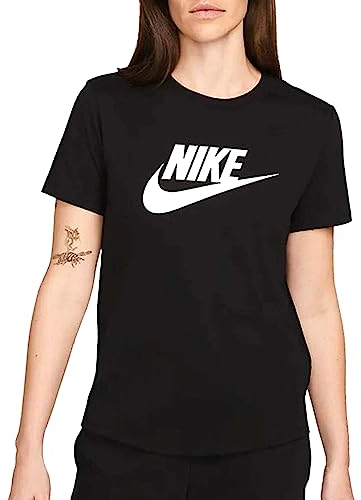 NIKE Damen Sw Essntl Wander-Shirt, Black/White, XL EU