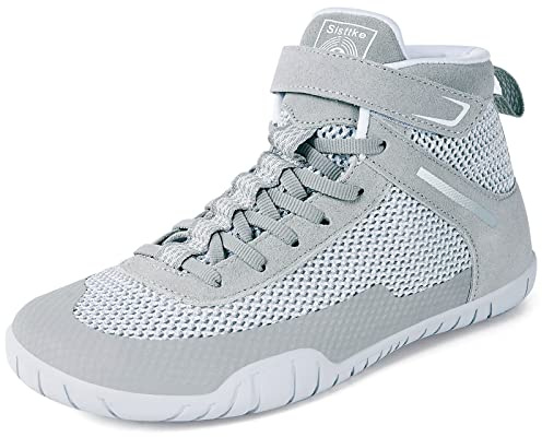 Women Wrestling Shoes Boxing Shoes Fitness Sneakers Zero Drop Sole Light Grey