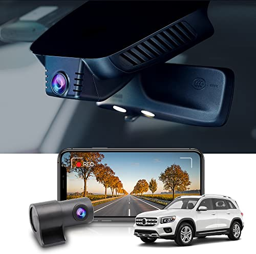 Fitcamx Dashcam Auto Vorne Hinten Geeignet für Mercedes-Benz GLB 250/AMG GLB 35/EQA/EQB 2021 2022 2023 X247 (Model 6244), OEM Dashcam 4k UHD 2160P+1080P Video WiFi, Loop-Aufnahm, G-Sensor, 128GB-Karte