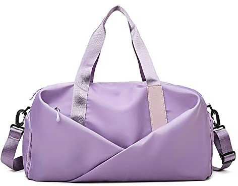 QTANZIQI Damen Damen Sport-Sporttasche, Trocken- und Nasstrennung, Yoga-Tasche, Handgepäcktasche, leicht, großes Fassungsvermögen, Reisetasche, Lila-Trompete