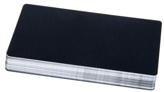 WEAXIO 50 Stück Aluminium Visitenkarten Blanko, Metall Karten Laser gravierte Karten Mehrzweck 86x54mm druckbare Namenskarte Büro-Namenskarten für Bürokunden DIY Geschenkkarten, schwarze