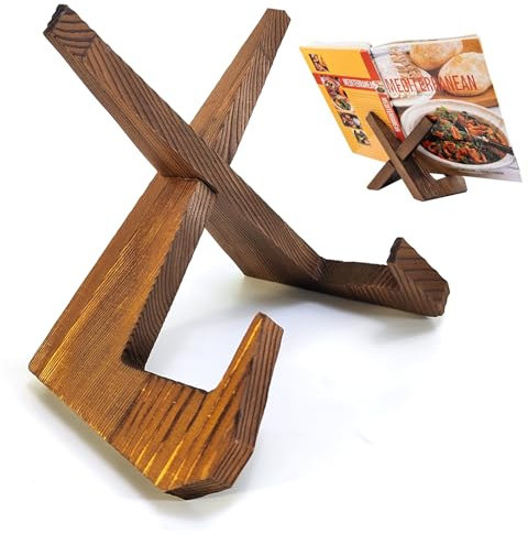 Soporte para Libros de Cocina de Madera, Estantería de Recetas Retro Estantería de Cocina Desmontable Para Facilitar la Exhibición y Lectura Sin Manos