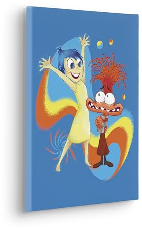 Komar Cuadro con bastidor de Disney/Pixar Disney and Pixar Inside Out Think Positive – Tamaño: 30 x 40 cm – Decoración para habitación infantil