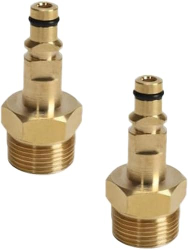 2 Pcs Gold M22 Adapter High Pressure Washer Hose Adapter Pressure Converter Fitting Pipe Quick Connectorfor K Series Pressure Washer Replacement Part Accessories