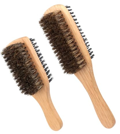 COLLBATH 2 Stück-pack Wildschweinborstenbürsten Für Feines Haar Doppelseitige Herren Bartbürste Schonend Bei Knotenentfernung Und Styling