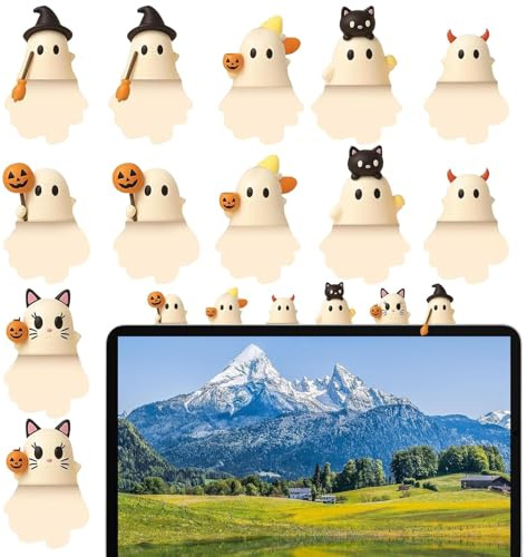 Figurine per Cover Telefono - Adesivi Decorativi 3D Per Cellulare,Design Autoadesivo 12 Pezzi Decorazione Superiore Carina Per Smartphone Tema Halloween Per Bambini Donne Uomini Regalo Per Calza
