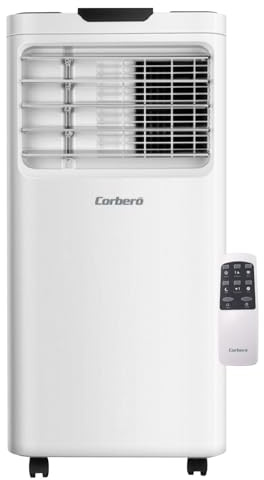 Corberó - Aire Acondicionado Portátil 3 en 1 con Mando | CPC12 | 3500 W | 22-25 m² | 16-31 ºC | Refrigeración | Calefacción | Deshumidificación | 2 Velocidades | Temporizador 24h