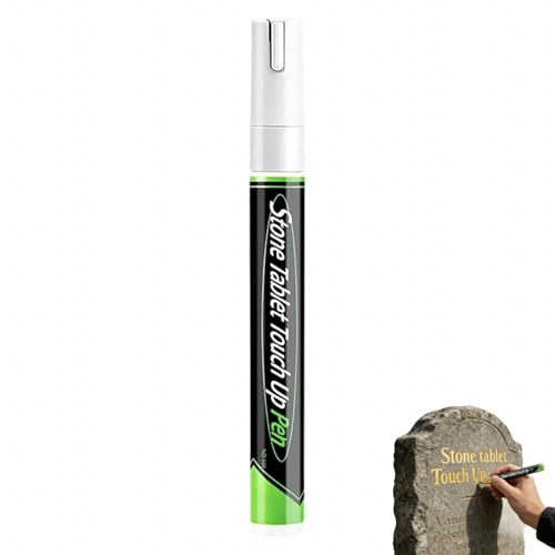 Grabstein Marker Stift zum Auffrischen verblasster Grabeinschriften, 2ml Grabstein Farbstift, wasserdichter Stein Aufbesserungsstift hohe Deckkraft für Grabschriften & Gedenkinschriften (1, Weiß)