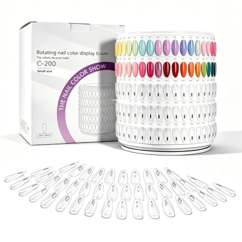 200 Couleurs Nuancier Ongles Modèles de Présentation, Présentoir Ongles Nuancier Nuancier Vernis Semi Permanent pour Style Nail Art et Affichage Des Couleurs, C-200