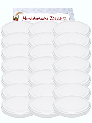 hocz 40er Set Ersatzdeckel Twist-Off-Deckel für Sturzgläser To 82 Deckelfarbe Weiß Sturzglas passend für 230, 350, 435, 540, 565 ml Einmachgläser Einkochgläser