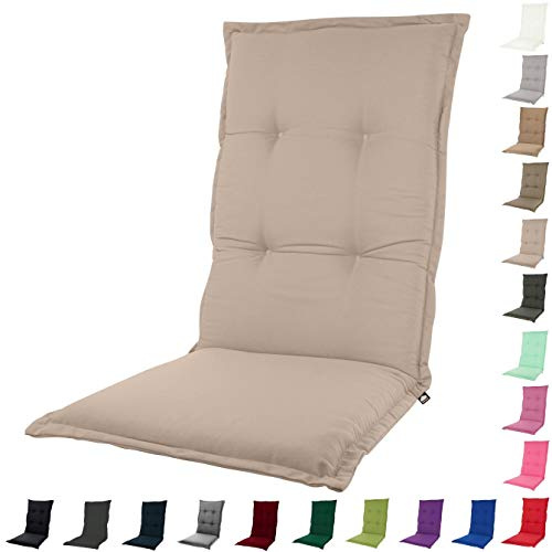 KOPU® Auflage für Hochlehner Prisma Tan | Polster für Gartenstühle | Beige Gartenkissen 125 x 50 cm | Robuster Schaumstoff für zusätzlichen Komfort
