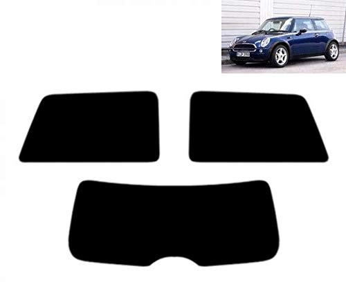 Passgenaue Tönungsfolie für-Mini Cooper 3-Türen 2002-2006 Heck/Seitenscheiben (20% Schwarz)