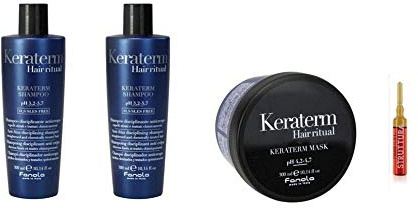 Echosline Seliar Kit Capelli Keraterm - Shampoo 2x300ml + Maschera 300ml + Fiala Struttura in OMAGGIO - Nutre, Idrata - Senza SLES, SLS e Profumo - Per Capelli Lisci e Crespi - Hair Care