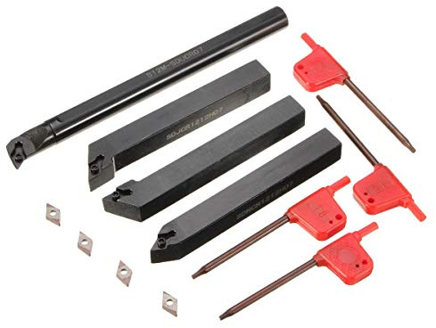 KATSU Drehmaschine Drehen Schneidwerkzeugsatz 4 Stücke mit 4 Wendeschneid Platten S12M-SDUCR07 SDJCR1212H07 SDJCL1212H07 SDNCN1212H07 Einsätze 111103