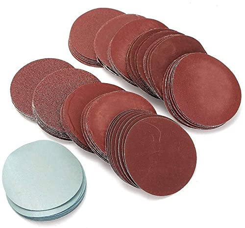 100 fogli di carta vetrata con magic stickers, 75 mm, grana 80 100 180 240 600 800 1000 1200 2000 3000, dischi abrasivi in magic stickers con 10 grane, 10 pezzi per ogni grana