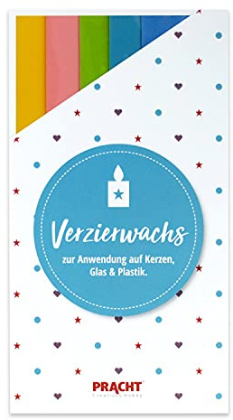Pracht Creatives Hobby 7050-527 Verzierwachsplatten Mix, 6 halbe Platten, ca. 200 x 50 x 0,5 mm, Wachsplatten zum Modellieren und Verzieren von Kerzen