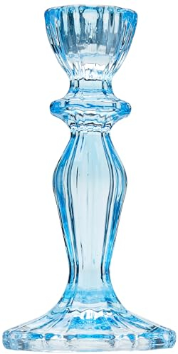 Sky Blue Candlestick Holder | Decorative Taper Candle Stand, Elegant Dinner Party Decorations, Easter Home Décor, Summer Birthday, Garden, Wedding, One Size, | Made By Talking Tables