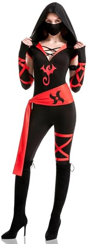 Spooktacular Creations Halloween Costume Ninja Femme, Costume Adulte Pantalon Long pour Femme Dress Up Party