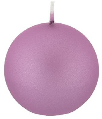 Kugelkerzen Orchidee rosa-violett mit Metalleffekt (Metallic Matt), Ø 8 cm, 6 Stück