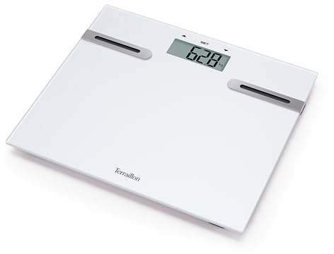 TERRAILLON - Tracker - Bilancia per indice di massa corporea (BMI) e Impedenziometro - 12 utenti - piatto in vetro - Portata 150 kg
