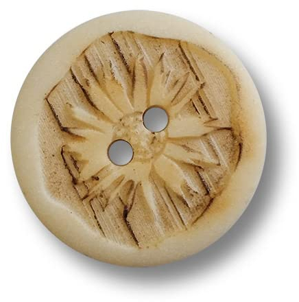 Knopfparadies - 6er Set beige Trachtenknöpfe aus Kunststoff mit Edelweiß Motiv. Ø: ca. 23mm!