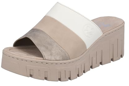 Rieker damsandaler 68092, Beige kombi, 40 EU