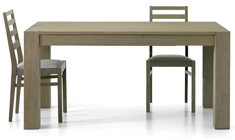 Mar.c.a. Design - Tisch ausziehbar bis 240 cm, gedrehte Beine, Pappelholz, Gestell weiß matt, rechteckig, hergestellt in Italien – für Küche und Wohnzimmer