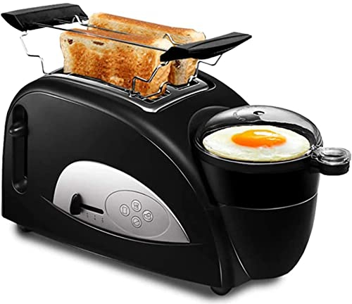 HSRG Estación De Desayuno Tostadora De 2 Rebanadas, Olla Antiadherente Plancha para Huevos Herramienta Automática para Cocinar Tostadas Sartén Hervidor De Huevos, Tostadora Multifuncional De 1200 W