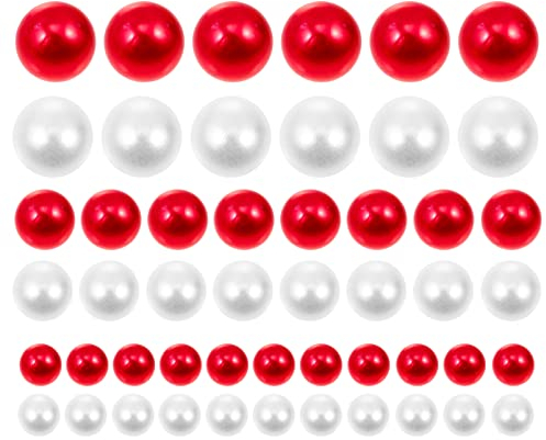 BESPORTBLE Beads 500 Rote Schwimmende Perlenperlen Für : Keine Weihnachtsvasenfüllerperlen Für Vasenmittelstücke Für Weihnachtsfeierdekoration 14/10/8 Mm Pearl