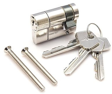 High Security - TSS 1 Star Half (Single) Lock Euro Cylinders TS007 1 Star Lock, Kitemarked and Insurance Approved with 3 (35mm/10mm (45mm Total Length)