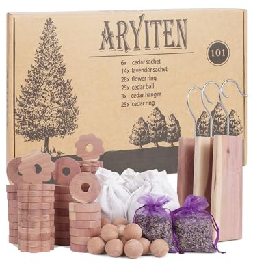 Aryiten Cedar Balls for Clothes Storage, Aromatic Scent Cedar Wood Balls for Kitchen, Closets Storage and Drawers Freshener, 60 Pack