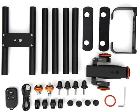 Motorisierter Elektrischer Schiebewagen mit Einstellbarer Länge, Kabelloser Fernbedienung, Kompatibel mit Kameras und Telefonen, Eingebauter Batterie
