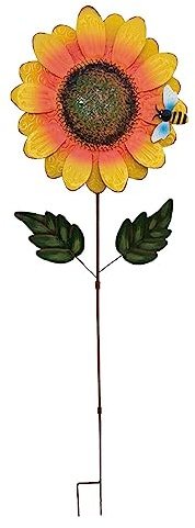 Zuasdvnk Sunflower Garden Stakes | Outdoor Decorative Sunflower Yard Stakes - Large Metal Sunflowers Art Ornament Decor, Fairy Garden Accessories for Lawn Porch Pathway Patio