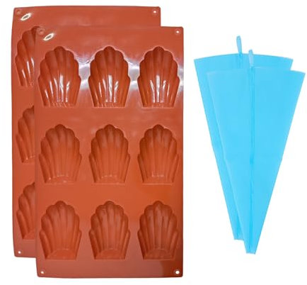 CWPFVQA 2 moules en silicone et 2 poches à douille, moules à biscuits, moules à gâteaux, outils de cuisson, fournitures de cuisine
