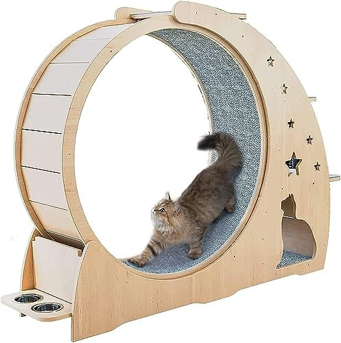 Rascador para Gatos, Arbol Gato, Cinta de correr for gatos Cinta de correr for gatos, Marco de escalada for gatos for mascotas de madera maciza Rueda de ejercicio, Rueda de ejercicio for correr Árbol