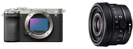 Sony Alpha 7C II | Spiegellose Vollformatkamera mit SEL24F28G (kompakt, 33 MP, Echtzeit-Autofokus, 10 BPS, 4K Video, neigbarer LCD-Touchscreen) Silber/schwarz