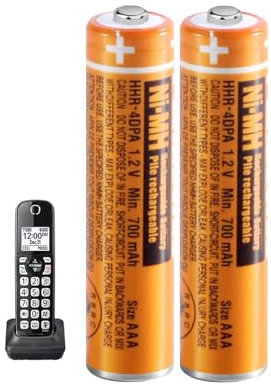 HHR-4DPA Pila Ricaricabile AAA 700mah per Panasonic Gigaset, Ni-MH Batterie Ricaricabili 1,2V per Telefoni Cordless, Confezione da 2