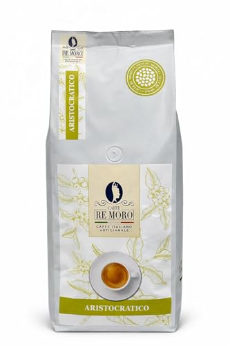 Caffè Re Moro - Miscela Aristocratico Gold 100% Arabica - Caffè Artigianale Macinato per Moka - soave, origine centro americana e indiana, tostatura medio-scura - 1kg