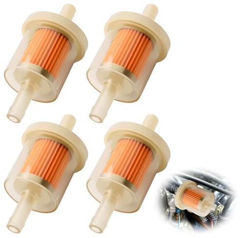 4 Pezzi Filtro Carburante Universale Riutilizzabile, Filtro Benzina 8mm ad Alta Densità Accessori Di Filtrazione in Linea Benzina per Moto Tosaerba Scooter Generatori Ciclomotori