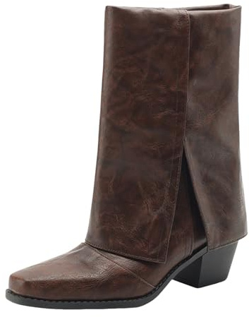 Générique Botte Femme Botte Femme Talon Bottine Hiver Chaussures Bottes Chaudes Fourrées Chaussure Bottines Compensées Boots Cuir Confortable Plates Caoutchouc Cavalieres Cowboy Mollet Large,40