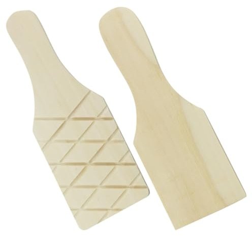 JOINPAYA Set 2 Pezzi Spatole Lisce in Legno Beige per Modellare Argilla, Strumenti per Ceramica Non Aderenti per Scultura e Creazione Artigianale